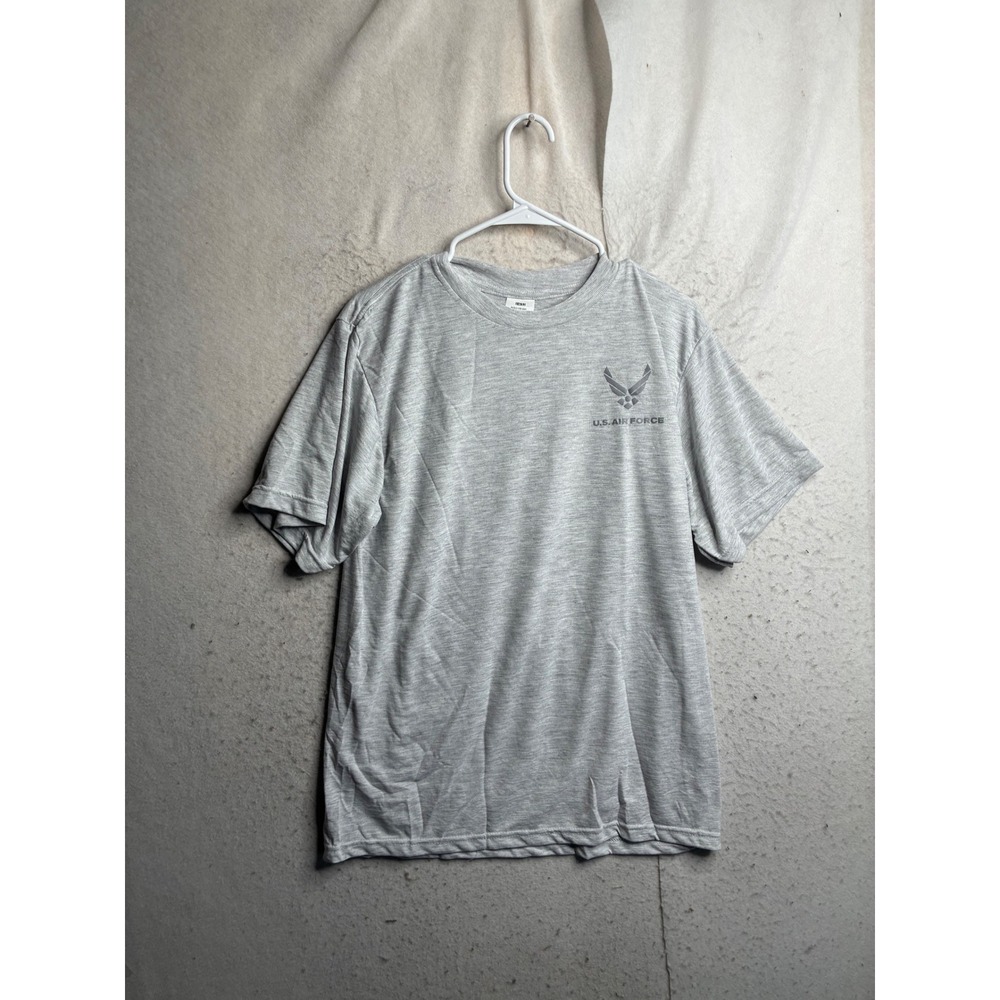 US Air Force PT T-Shirt Mens Medium Gray Reflective Logo Short Sleeve UNICOR